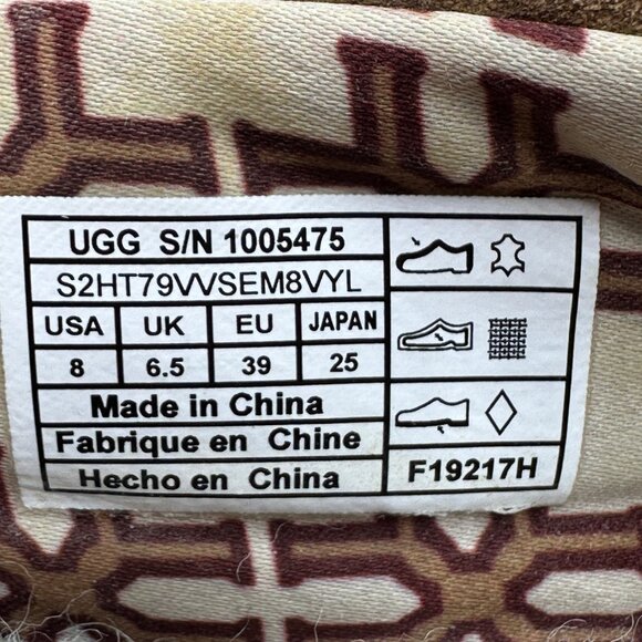 UGG Women's Lizzy Brown Slipper Driving Moccasin Tassel Suede Sheepskin Size 8 - Picture 8 of 8